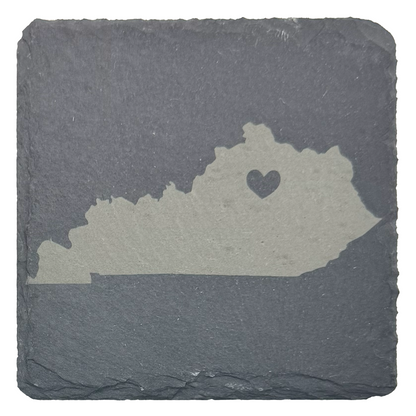 Personalized "HOME" Slate Coaster Set with City & State